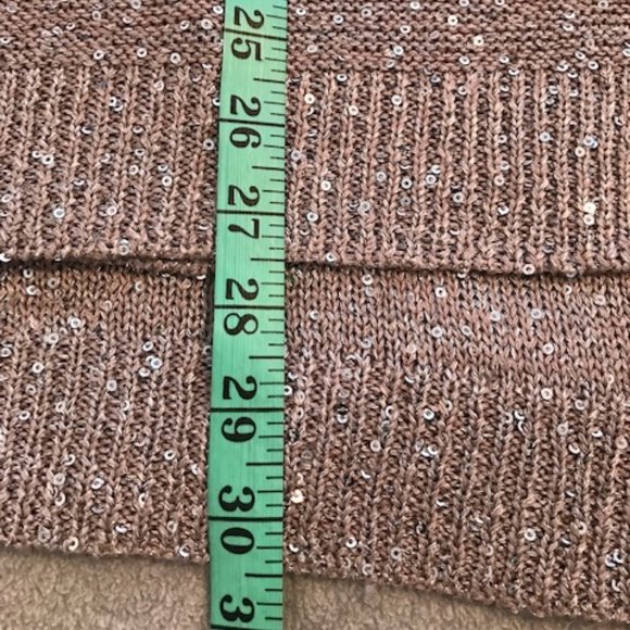 WD.NY Sequin Knit Short Sleeve Taupe Cardigan ~ NWOT - Picture 13 of 13